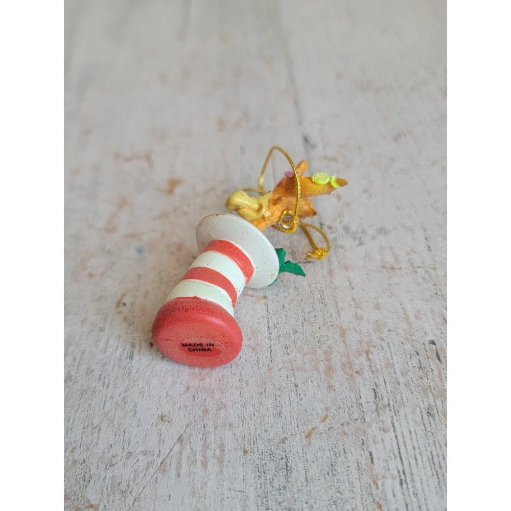 Vintage dr Seuss moose in hat mini ornament Xmas Mistletoe unique home